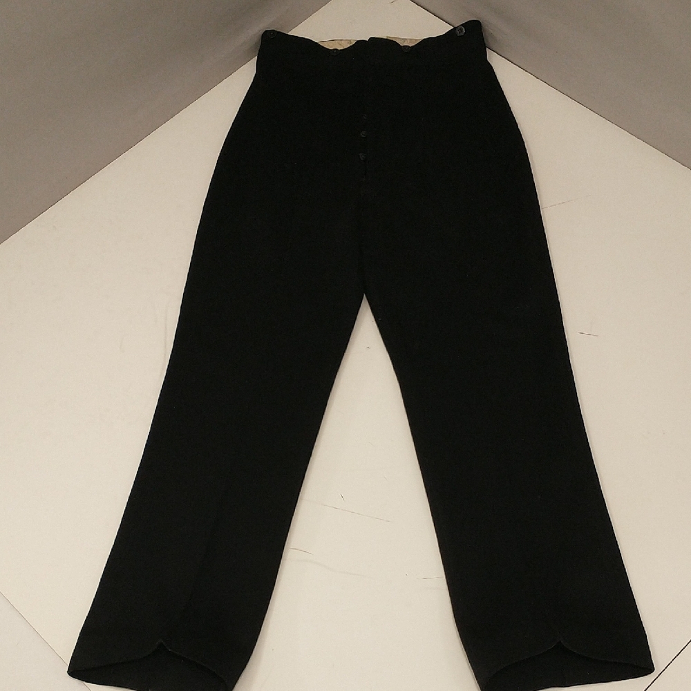 Vintage 1935 Naval Academy Heavy Wool Dress Pant Button Fly High Waist 30s Named